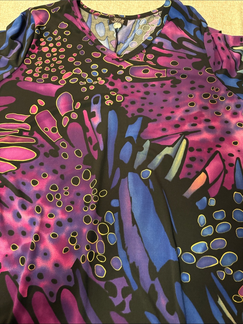 Women’s Purple Floral-Print V-Neck  tunic or dress